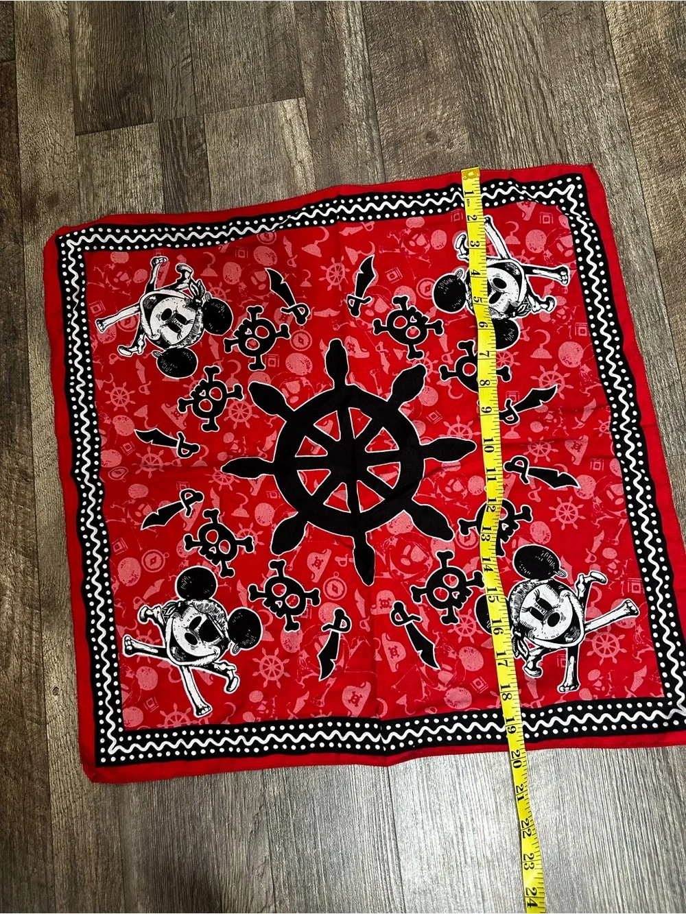 Disney Red and Black Pirate Mickey Bandana Scarf
